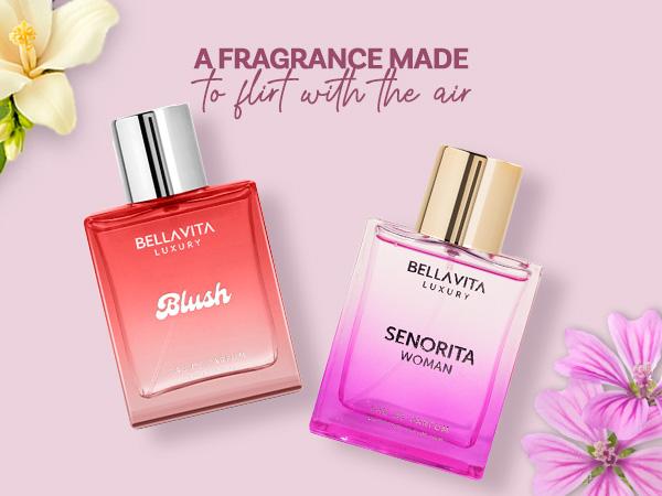 BellaVita Luxury Blush & Senorita Perfume Combo for Women | Eau De Parfum Gift Set | Long Lasting Fruity, Woody & Musky Fragrances | 2 x 100ml | Premium, Elegant & Luxurious Perfume Duo