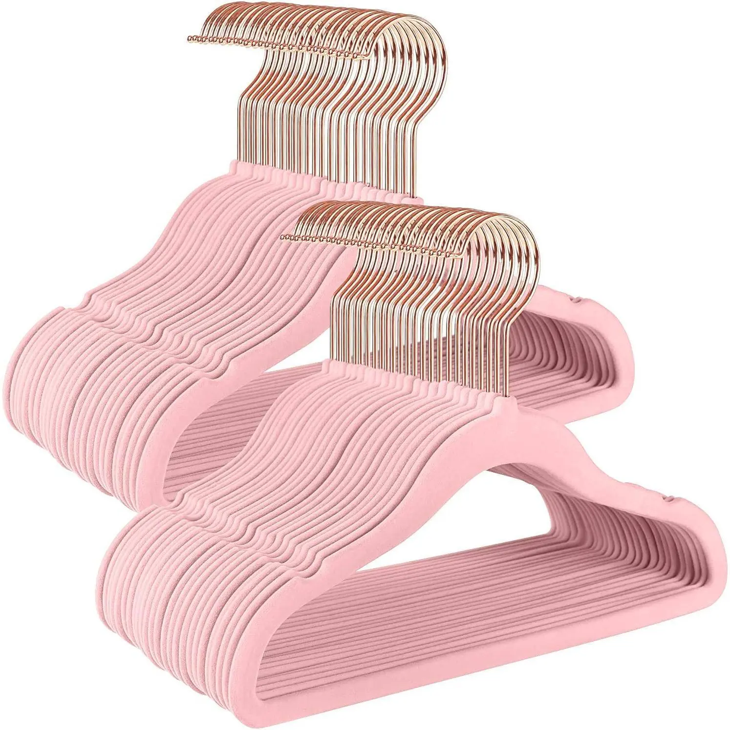 50-Pack Modern Velvet Infant Hangers, 0.2" Thick Rotatable Closet Organizer Hangers, Space-Saving Hanging Solution for Nursery Storage, Shoulders