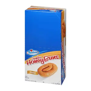 Hostess Jumbo Glazed Honey Bun Snack Packs, 6-Pack (4 oz Each) – Sweet Snack Cake, Ideal for Casual Treats & Special Occasions