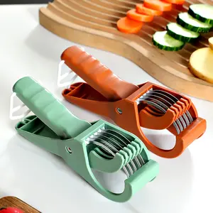 A Multi-Function Fruit And Vegetable Slicer - Banana, Cucumber, Ham Slicer, Can Be Operated with One Hand - Stainless Steel Blade, Kitchen Supplies Tool