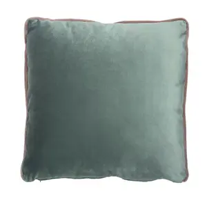 The Piped Pillow - Seafoam / Dusty Rose