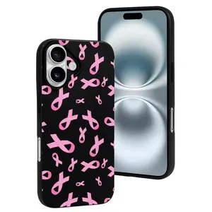 Compatible with Iphone 16 Case Cute - Breast Cancer Awareness M Soft Silicone Case Compatible with Iphone 16 Phone Case for Women Men