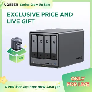 【LIVE ONLY】UGREEN NASync DXP4800 Plus 4-Bay Desktop NAS, Intel Pentium Gold 8505 5-Core CPU, 8GB DDR5 RAM, 128G SSD, 1*10GbE, 1*2.5GbE, 2*M.2 NVMe Slots Diskless（Drives Not Included）,TikTokShopHolidayHaul