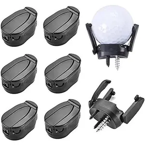 Vanknono 6 Pcs Golf Ball Pick Up Retriever Grabber, Foldable Golf Ball Pick Up Claw Sucker Put On Putter Grip