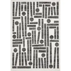Kaia Cream Grey Geometric Area Rug