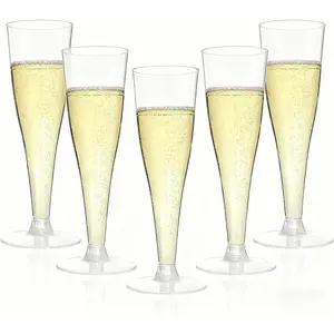 Champagne Glasses Plastic Wine Glasses Disposable 40-Pack 4.5oz Mimosa Glasses 2026 Engagement Wedding Birthday New Year's Eve Party Supplies, Bulk Toasting Cocktail Glasses