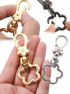 Flower-shaped Snap Hooks and Floral Spring Rrings, Flower-shaped Keychain, rotating hook, dog clip, perfect for DIY, jewelry metal keychain, convenient keyring, detachable handbag strap connector, Keychain Wristlet Strap, Keychain For Bags