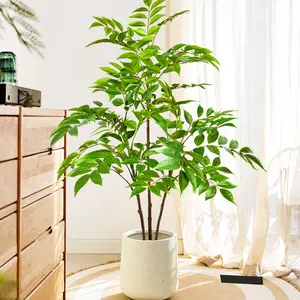 76-110-120 cm/47.2in  large simulated banyan tree branches fake sumac plastic banyan tree plant green tall palm leaves suitable for home garden hotel commercial decoration