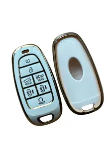 Hyundai Key Fob Cover TPU with Keychain Compatible with 2020 2021 Sonata,2022 Tucson Remote Key
