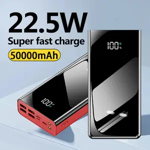 50000mAh Extra Large Capacity, Fast USB Charger With LED Display, Flashlight And Emergency Power Reserve - Outdoor Camping Light For IPhone, Android And Digital Devices, Holiday Gift
