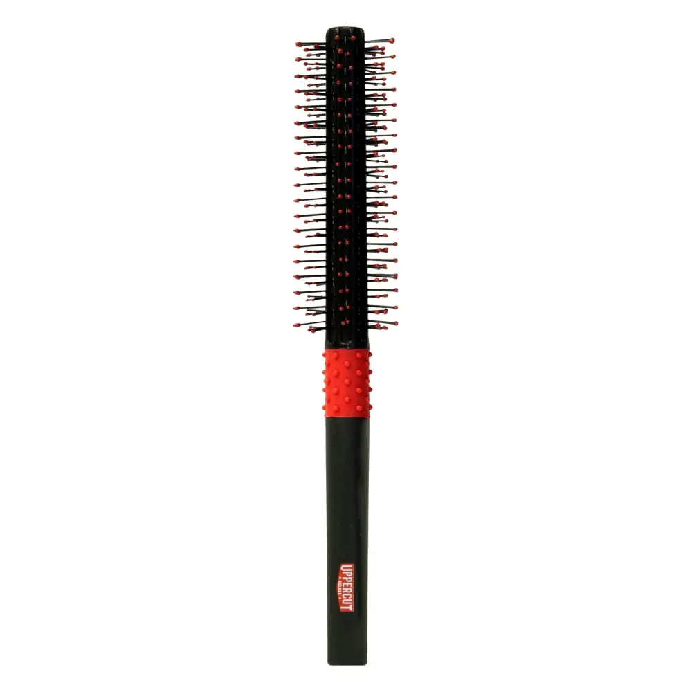 Uppercut Deluxe Quiff Roller Hair Brush - Anti-Snagging Volumizing Curler for Hairdressing, Pompadour Lift Boost, Dryer-Compatible, Ball Round Tip Bristles, Non-Slip Rubber Grip, Ball Tipped, Round Tips