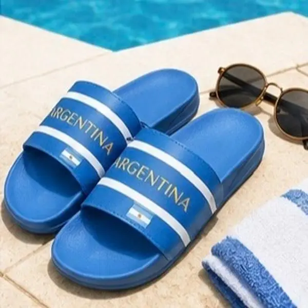 Men's Argentina-Themed Sports Sandals, Athletic Footwear, Comfortable Sports Slide Shoe for Outdoor Activities Size 10