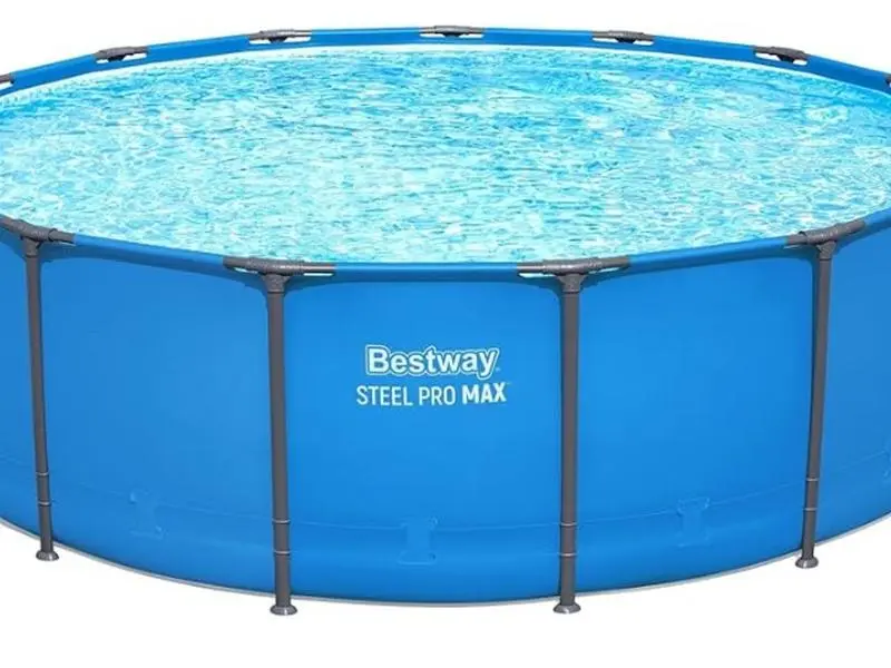 Bestway Steel Pro MAX 15’ x 48" Above Ground Pool, Round Metal Frame Outdoor Swimming Pool for Backyard, Blue, POOL ONLY