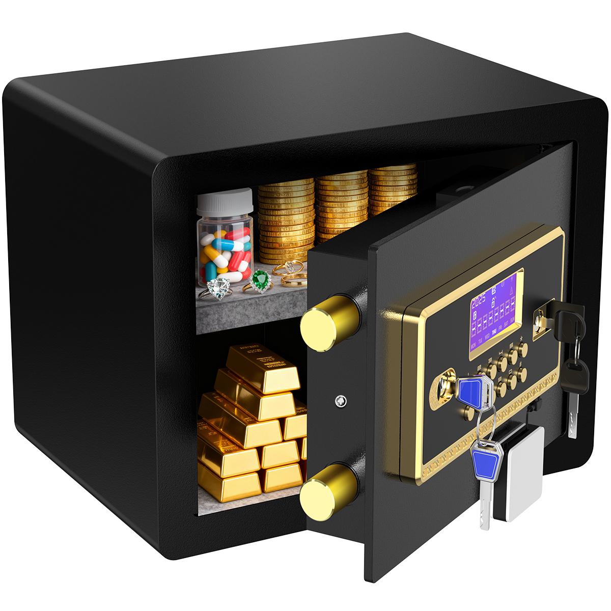 ACTIGER Home Security Safe Box: Large Digital Keypad Safe with Internal Locking Box for Jewelry & Cash, Fireproof Bag Included