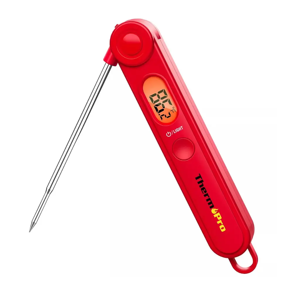 ThermoPro TP03B Digital Meat Thermometer for Cooking, Instant Read Thermometer with Backlight, Kitchen Food Thermometer for Grill Smoker BBQ Oil Deep Fry Candy Bread Coffee with Pop-up Meat Probe