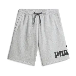 PUMA Mens Logo Fleece Drawstring 10 Inch Shorts Casual Bottoms Casual Drawstring - Grey