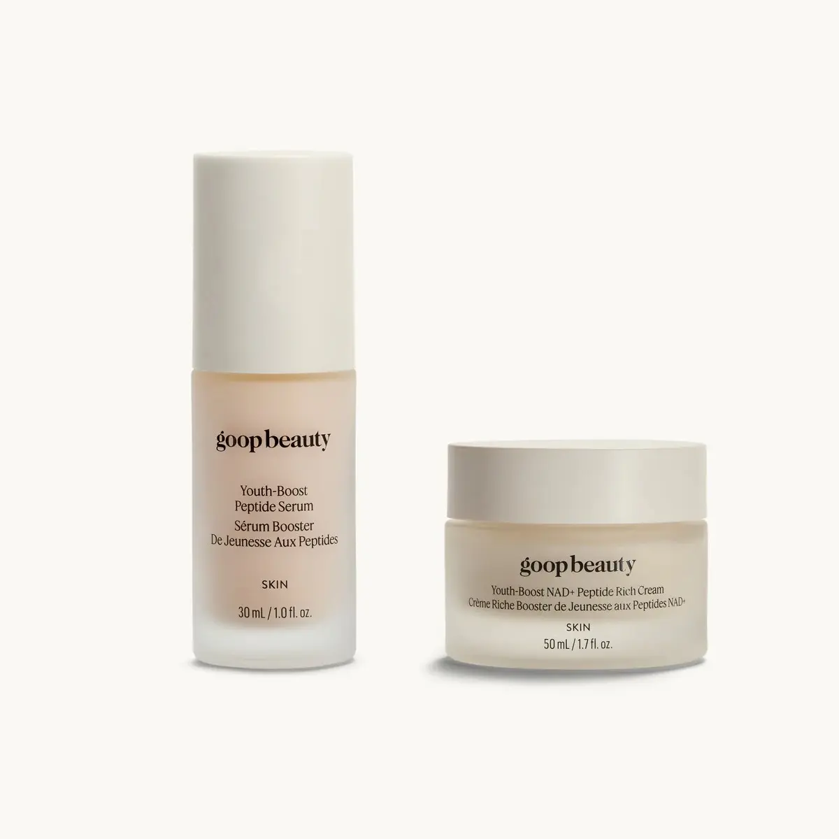 the youth-boost duo by goop beauty | Youth-Boost Peptide Serum + Youth-Boost NAD+ Peptide Rich Cream