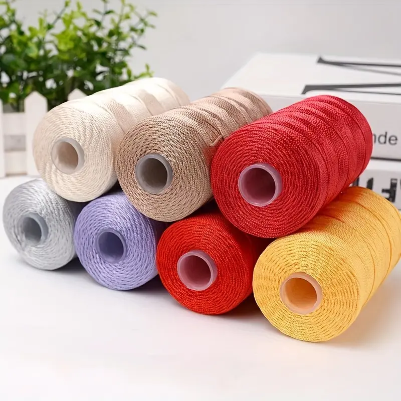 100% Nylon Ice Linen Yarn - 2pcs Hand-knitted Crochet Thread - 100g/pc, 1.5mm Width, Suitable for Braiding Summer Sun Hat Shoes Cushion