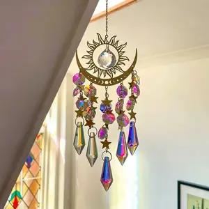 Crystal Sun Catcher, Handmade Rainbow Maker with Artificial Crystal, Hangable Indoor Outdoor Decoration for Windows Bedroom Garden, Gift Idea