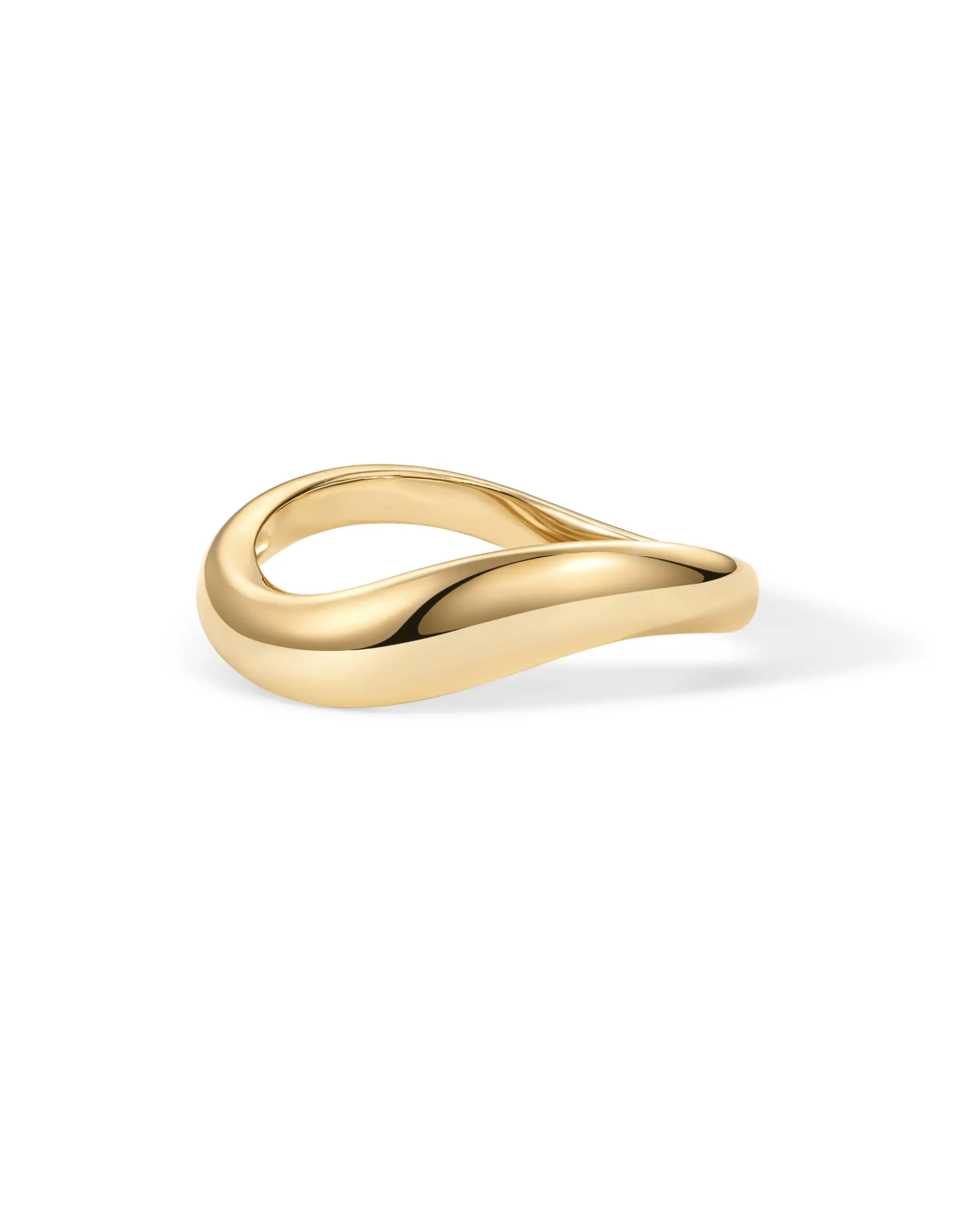 PAVOI 14K Gold Plated Wavy Stackable Ring for Women - Twisted Wave Band - Delicate Eternity Rings