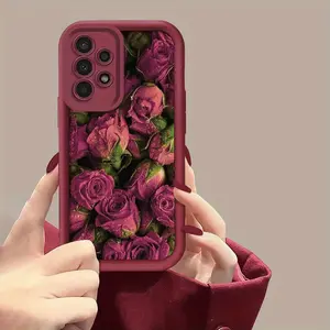 Phone Case: Full Screen Rose Water Drop Pattern Phone Case Compatible with Galaxy S26,S26PLUS,S26ULTRA,S25,S25PLUS,S25ULTRA,S24,S24FE,S24PLUS,S24ULTRA,A54,A53,A52,A36,A35,A34,A33,A17,A16,A15,NOTE20,NOTE20ULTRA,S23,S23PLUS,S23ULTRA,S22,S22PLUS,S22ULTRA,A14