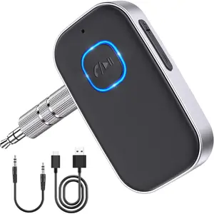 Adapter,  3.5mm AUX  Receiver for  Streaming,   Audio Adapter with Built-in Mic,  Stereo, Speakers (Handsfree  Kits, 16H Playtime)
