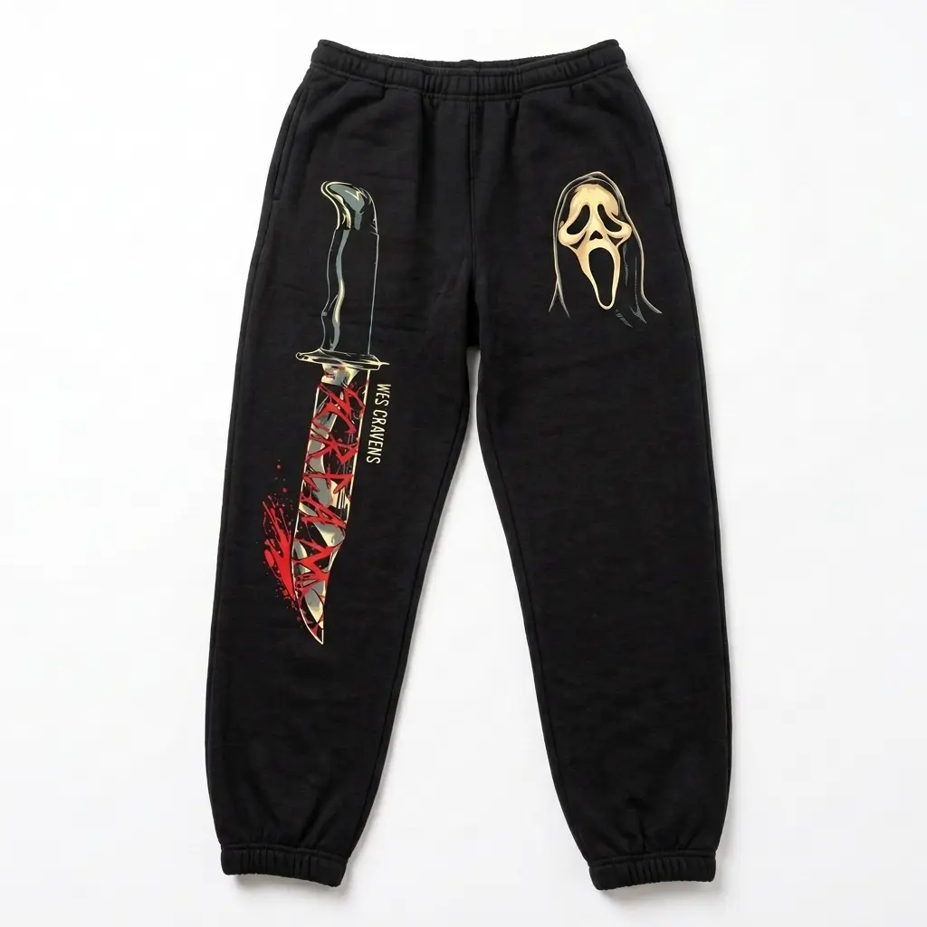 Ghost Face Sweatpants, Scary Movie Sweatpant, Horror Sweatpants, Halloween Scary Movie Pants, Killer Costume Vibe