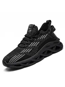 Men's Running Shoes, Breathable Flyknit Mesh, Durable Anti-Slip, Shock Absorption, Casual Low Top, Comfortable Fashion, Outdoor Activities