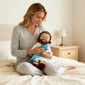 Cuddly Jesus Stuffed Plush 13-inch Ultra Soft Premium Fabric Religious Faith Gift for Kids & Adults Machine Washable Perfect for Baptism Christmas