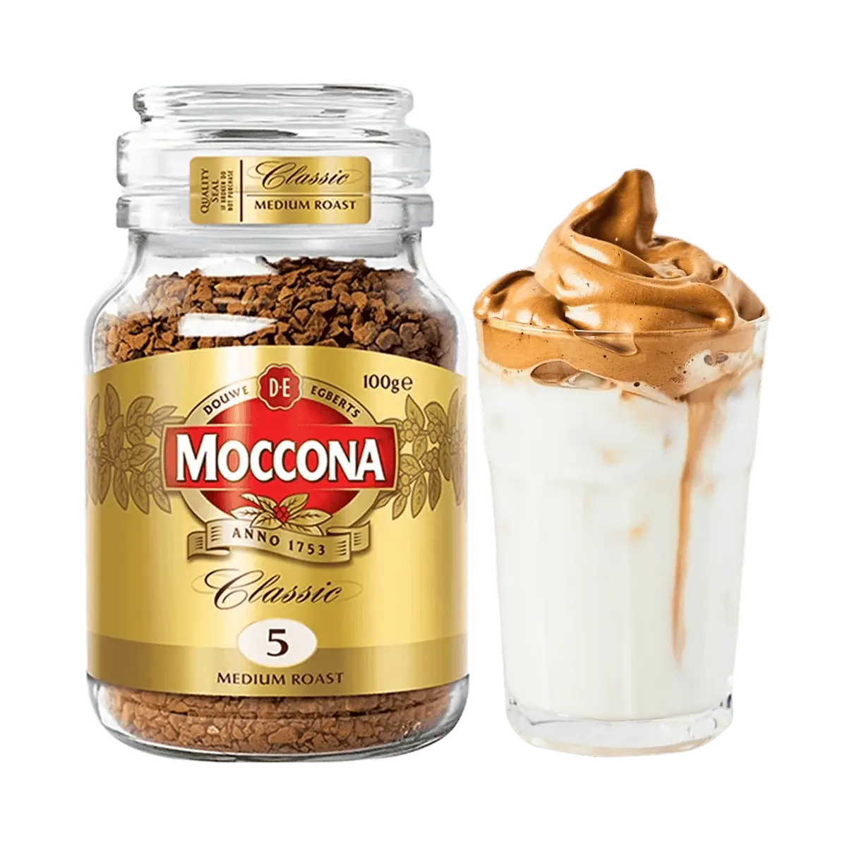 Moccona Freeze Dried Instant Coffee No. 5 Medium Roast 100g - Smooth & Rich Aroma, TikTok Viral 400 Coffee