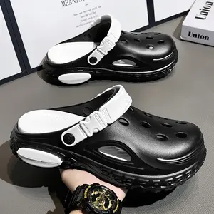 Men's Hollow Shoes Large Size Thick Sole Non-Slip Wear-Resistant Indoor Outdoor Trendy Slippers