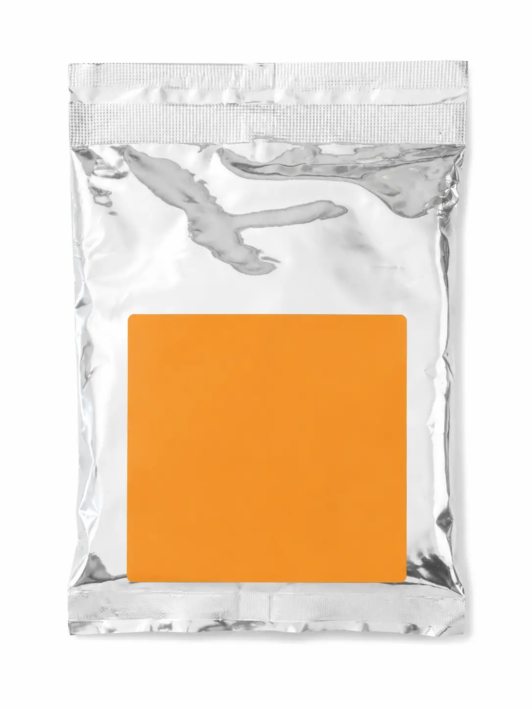 Orange Color Block in Silver Packaging