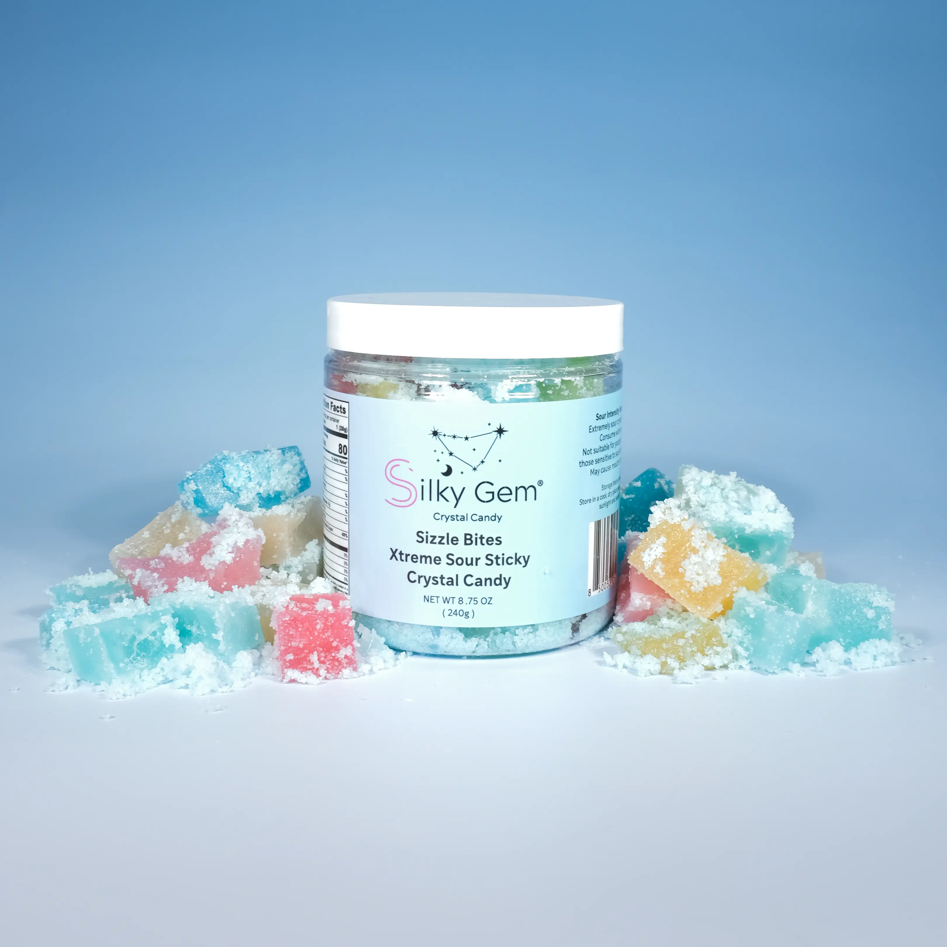 Silky Gem Sizzle Bites Xtreme Sour Sticky Crystal Candy Silky Gem Sizzle Bites Xtreme Sour Sticky Crystal Candy