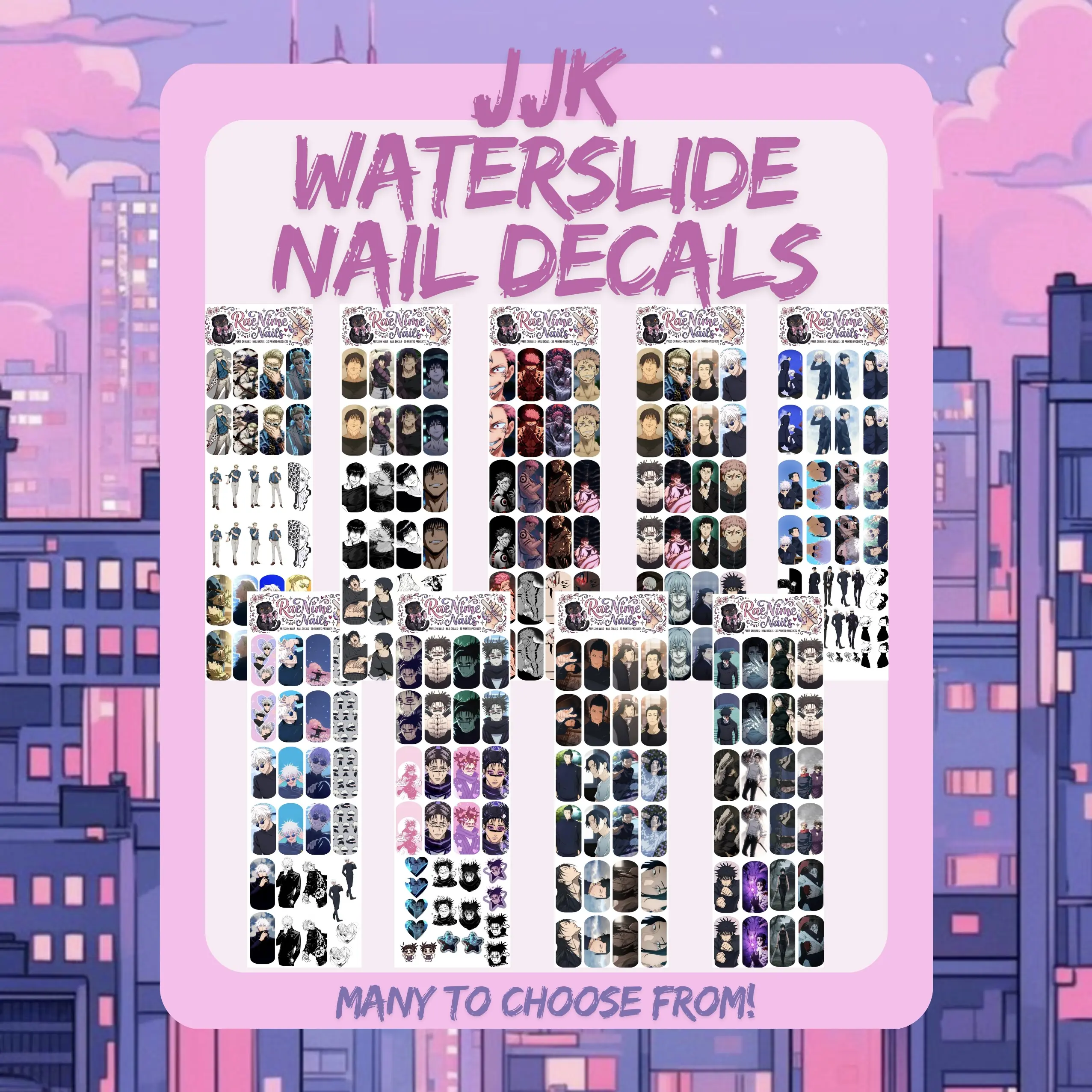 JJK Waterslide Nail Decals