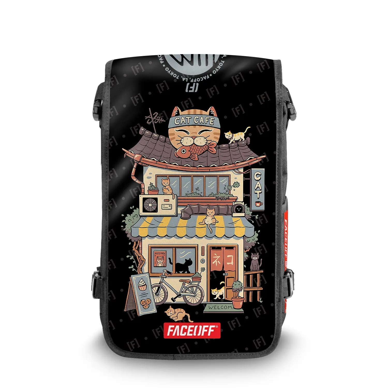 100% Smell Proof Cat Cafe - Faceoff Medium Backpack