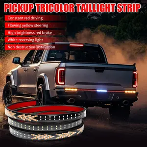 FCCEMC Car Rear Tail Brake Turn Signal Light DC9-30V Tricolor Tailgate Running Reverse Double Flash Warning Light for Pickup Truck Jeep