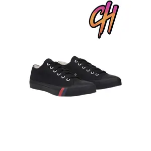 Pro-Keds Royal Lo Lace Up Black/Black Canvas Shoes Sneaker