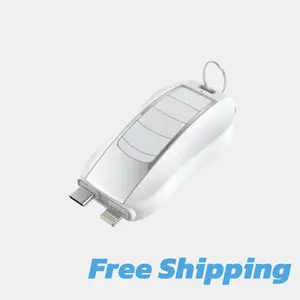 Portable Mini Keychain Power-bank For Lightning Apple and USB-C type Phone