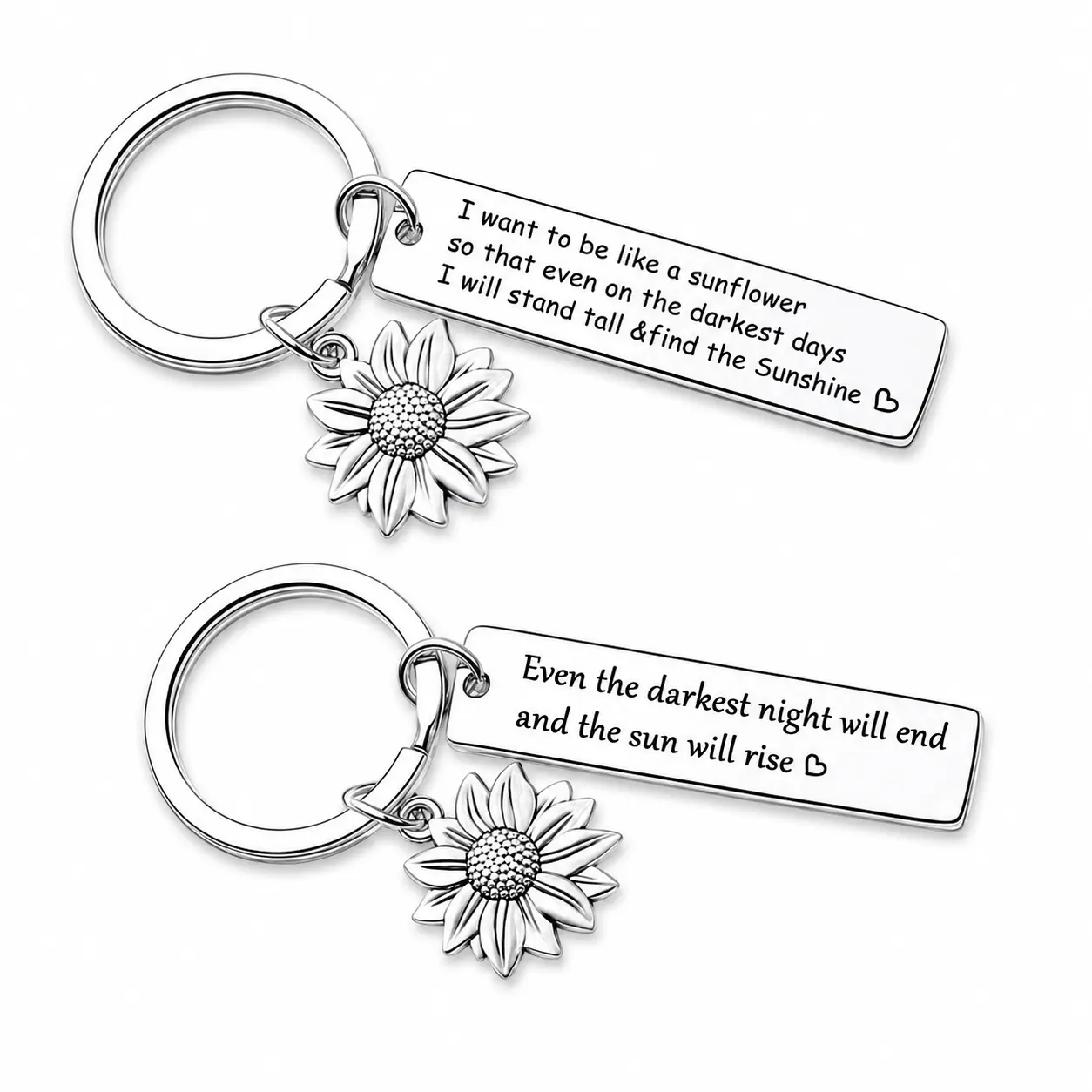 Inspirational Sunflower Keychain, Hope & Positive Energy Encouragement Gift for Friend, Mom, Daughter, Sister, Coworker, Teacher