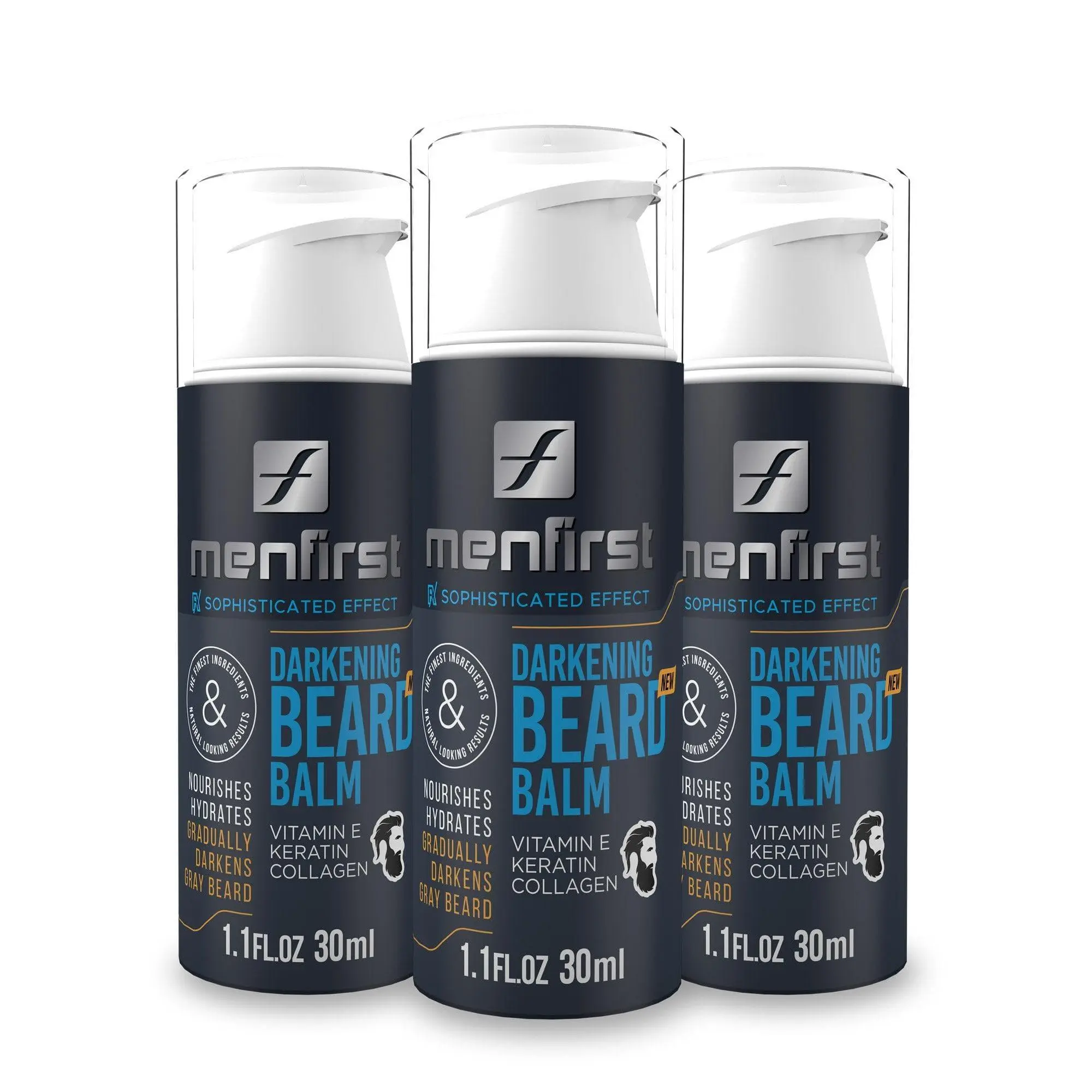 Menfirst Gradual Gray - Beard Balm - Darkening Formula - 3 Pack - 1.1 Oz each