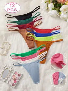 Women's Elegant Low-Waist Thongs, Breathable Sweat-Absorbing, Daily Wear, Slim-Fitting Seamless Fashion Comfy Underwear, Perfect Gift