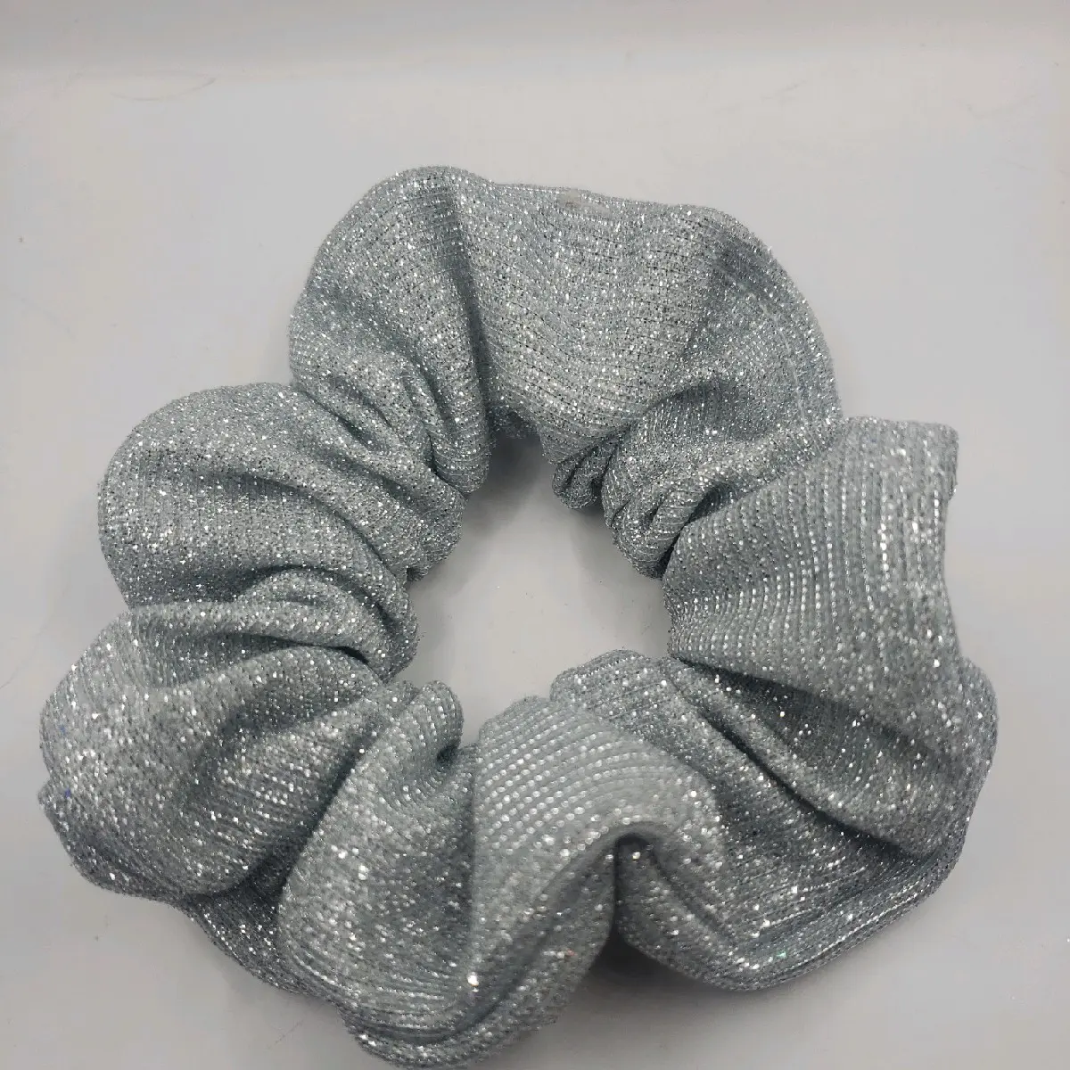 Silver glitter scrunchy