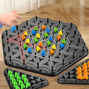 1 Set Chain Triangle Chess Strategy Board Game - Multiplayer Competitive & Cooperative Strategy Game with Color-Coded Pieces, Family Party Game Night, & Team Building for s &, Gift for Friends, Colleagues (Tournament