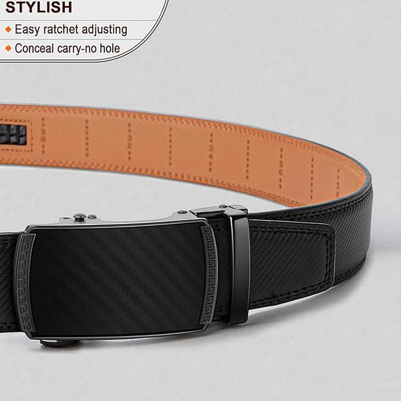 New Men's Leather Belt, Second-Layer Cowhide, Genuine Leather, Men's Automatic Buckle Belt, Simple Adjustable Cowhide Belt