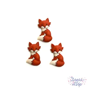 Fox Singles- 6 pieces Animal Wildlife Buttons
