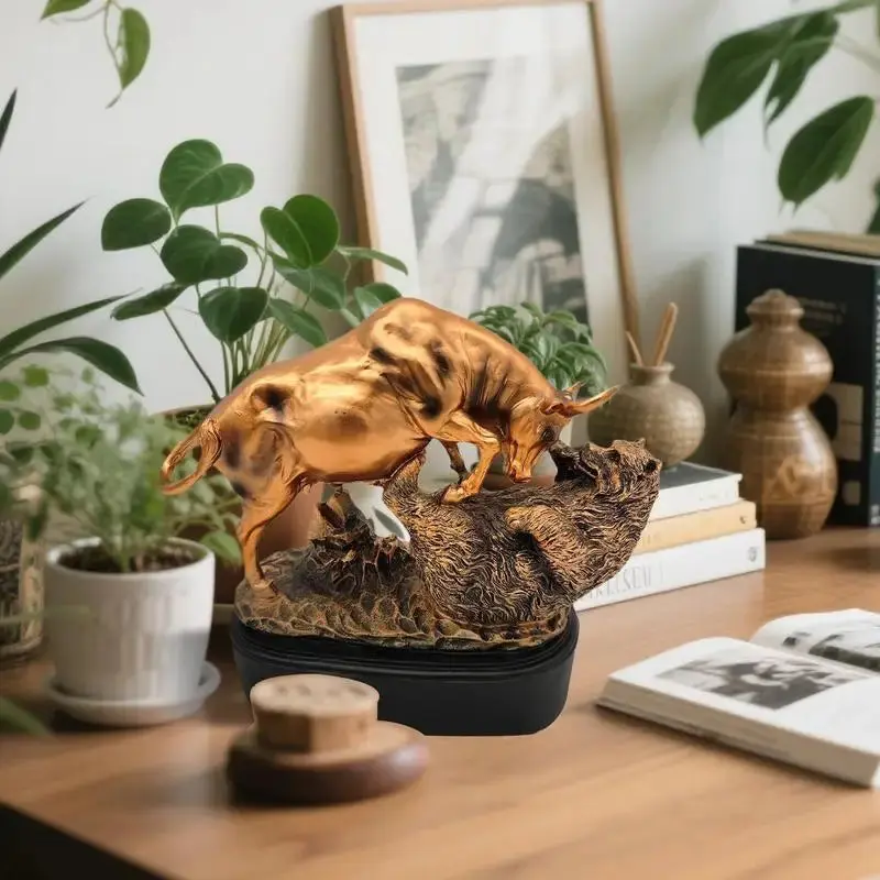 Bull and Bear Statues Wall Street Decor Ornament for Offices or Home Decor Modern Style Plastic Animal Trading Market Decor