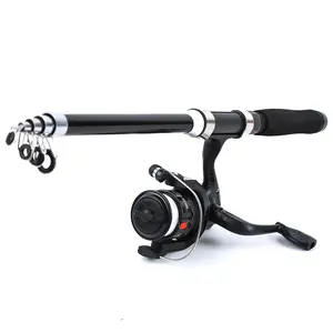 Extendable Fishing Rod Spinning Reel Combo, Portable Outdoor Fishing Pole Set, Beginner & Enthusiast Universal Fishing Equipment, Telescopic Spincast Rod