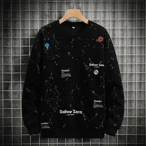 Spring and Autumn New Men's Sweatshirt Casual Versatile Youth Stylish Pullover Crew Neck Long Sleeve T-shirt Sweatshirt