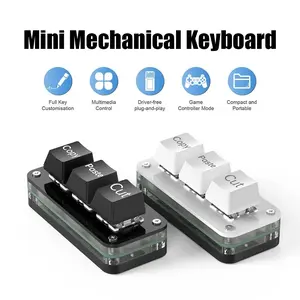 3-Key RGB Macro Programming Mini Gaming Keyboard, Hotswap Macropad with Copy-Paste Buttons for Photoshop, PC Gaming & Electronics Use