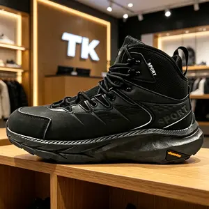 Men's Waterproof Tactical High-Top Work Boots, Ankle Support Safety Shoes, Durable Breathable Outdoor Hiking Boots, Non-Slip Indoor & Outdoor Work Footwear, Black & Brown Tactical Style Shoes